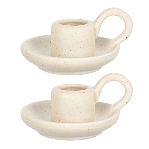 Housoutil 2stücke Nordic Style Kerzenhalter Keramik Für Stabkerzen Hochwertige Tischdekoration Für Und Schlafzimmer Beige Multifunktionale Kerzenständer Für Stilvolle von Housoutil