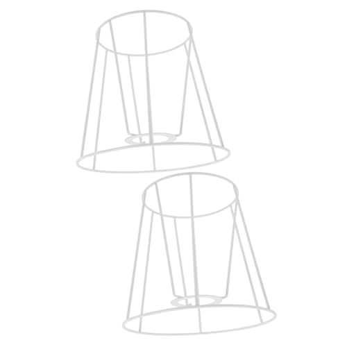 Housoutil 2st Lampenschirmrahmen Quadratischer Lampenschirm Kronleuchterlicht Tischlampenschirm Quadratische Lampenschirme Deckenleuchte Lampenschirme Für Lampensockel -rahmen Eisen Weiß von Housoutil