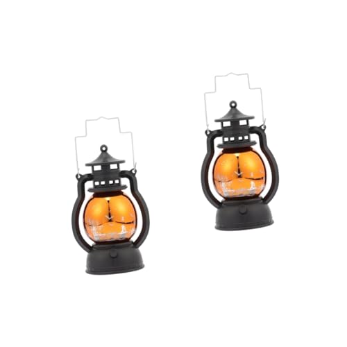Housoutil 2stücke Led Kürbis Laterne Halloween Deko Retro Stil Kerosinlampe Mit Griff Für Partys Feste Led Licht Für Zuhause Büro Kreatives Für Familie Freunde von Housoutil