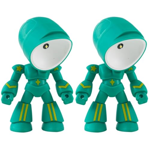 Housoutil 2st Roboter-tischlampe Roboter-nachtlicht Kinderzimmer Nachtlicht Led Kinderzimmer Lampe Roboter-schreibtischlampe Baby-nachtlicht Raumlicht Einzigartig Pvc Telefonständer Student von Housoutil