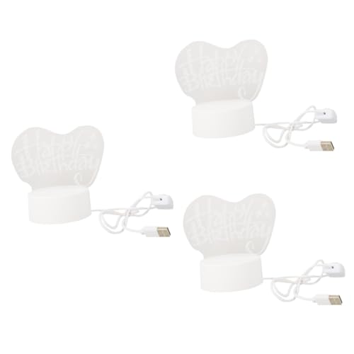 Housoutil 3 Stck. Romantische LED Nachtlicht USB Tischlampe Transparent Dekoratives Weihnachtslicht für Zuhause Geburtstagsgeschenk Innenbeleuchtung Housoutil 3 Stck. Romantische LED Nachtlicht USB Tischlampe Transparent Dekoratives Weihnachtslicht für Zuhause Geburtstagsgeschenk Innenbeleuchtung von Housoutil