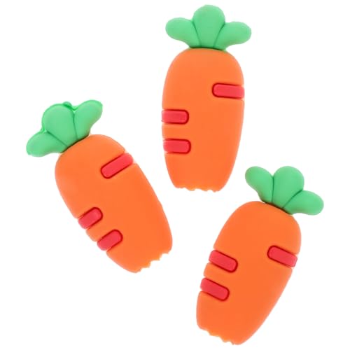 Housoutil 3 Stück Karottenstiftkappe Netter Bleistifthalter Bleistift-Topper-deko Stiftverlängerung Schutzabdeckung Für Bleistiftspitzen Kawaii Stifthalter Süße Stiftkappe Orange Kieselgel von Housoutil