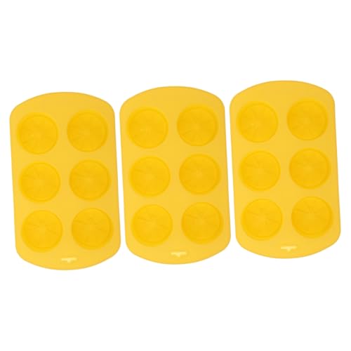 Housoutil 3 Stück Silikonform Zitronenscheibe Flexibel zum Kerzengießen und DIY Seifenherstellung Lebensmittelecht Leicht zu Entformen für Individuelle Kerzen und Handwerksprojekte von Housoutil