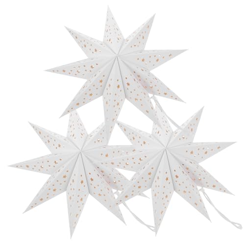 Housoutil 3 Stück Teiliges Weihnachts Papierstern Lampenschirme Weiß Faltbare Laternen Dekorationen für Fenster Hochzeit Party und Festliche Wohnraumbeleuchtung Housoutil 3 Stück Teiliges Weihnachts Papierstern Lampenschirme Weiß Faltbare Laternen Dekorationen für Fenster Hochzeit Party und Festliche Wohnraumbeleuchtung von Housoutil