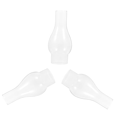 Housoutil 3 Stück Winddichter Klarer Öl lampenschirm Petroleumlampe Vintage Ersatz glaskamin für Outdoor Camping und Dekorative Beleuchtung von Housoutil
