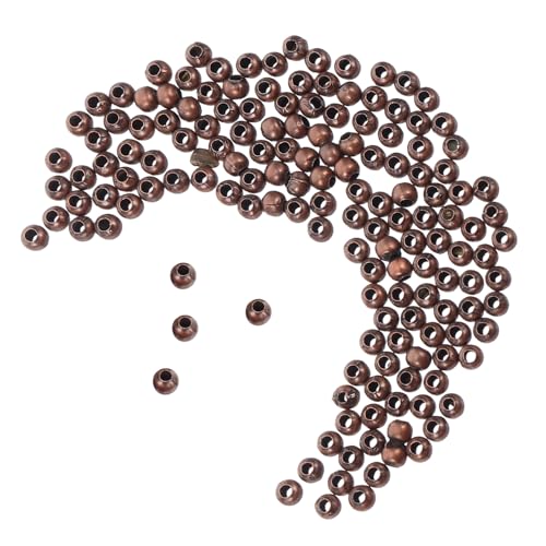 Housoutil 300 Stück Metall Abstandshalter Perlen Großes Loch Glatte Runde Metallperlen für DIY Schmuckherstellung Armbänder Halsketten Ohrringe Zubehör Langlebig Hautfreundlich von Housoutil