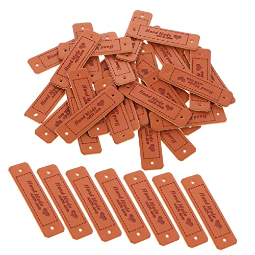 Housoutil 30Stücke Handgefertigte Lederetiketten mit Löchern DIY Kleidungszubehör für Strick und Nähprojekte Hochwertiges Leder Vielseitig Einsetzbar für Kleidung Taschen und Mehr von Housoutil