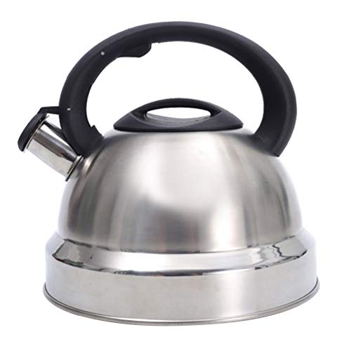 Housoutil 3L Flötenkessel Edelstahl Pfeifender Pfeifenkessel Gasherd Wasserkessel Induktion Wasserkocher Teekanne Edelstahl Gasherd Teakettle für Küche Camping Wandern Picknick von Housoutil