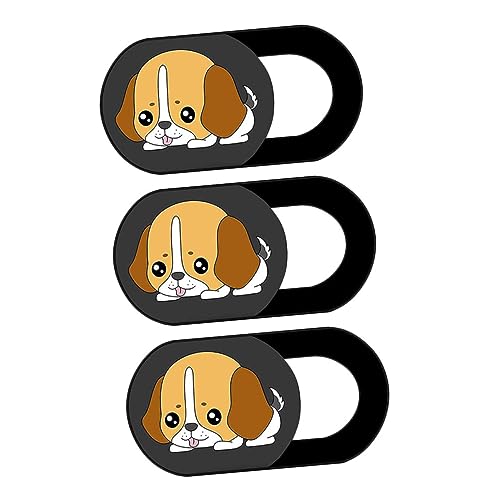 Housoutil 3-Teilige Abdeckung Niedliche Abdeckungen Hunderutsche Welpen Tier-Sichtschutz Webcam-Abdeckung Laptop-Webcam-Objektivabdeckung Abs Kaffee von Housoutil
