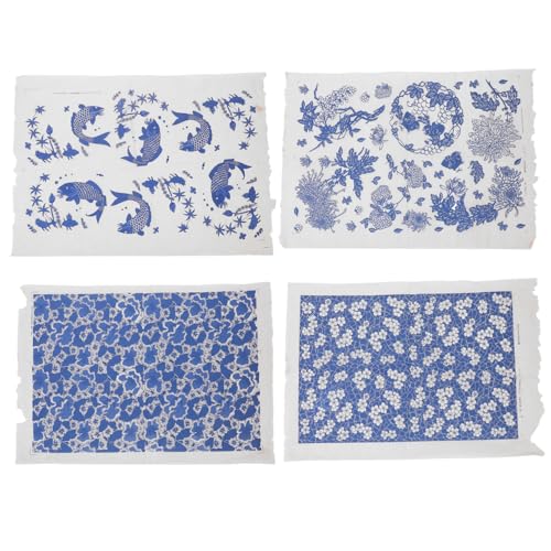 Housoutil 4 Blätter Keramik Transfers Decals Unterglasur Asiatischen Transfer Blatt Unterglasur Für Handwerk von Housoutil