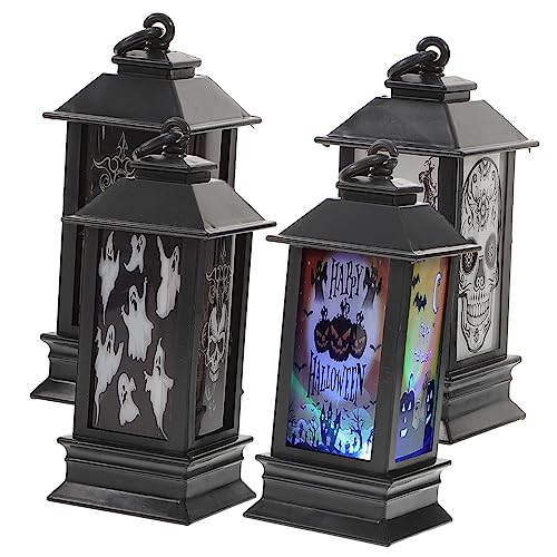 Housoutil 4 Sätze Halloween DIY Laternen Bastelset mit LED Licht Umweltfreundliche Bastelmaterialien für Kreative Halloween für Kindergarten und Zuhause von Housoutil