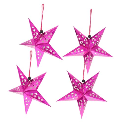 Housoutil 4 Sätze Weihnachtliche Papier Fünfsterne Hängelampen mit Gelben LED Batterielichtern Dekorative Xmas Pendants für Festliche Fenster und Raumbeleuchtung Housoutil 4 Sätze Weihnachtliche Papier Fünfsterne Hängelampen mit Gelben LED Batterielichtern Dekorative Xmas Pendants für Festliche Fenster und Raumbeleuchtung von Housoutil
