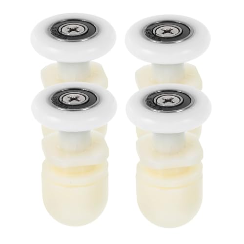 Housoutil 4 Stück Ersatzteile Duschtüren Teiliges Duschrollenset Weiß Langlebige Einfache Installation Flexible Montage Kompatibel für Verschiedene Glas Schiebetüren Badezimmer von Housoutil