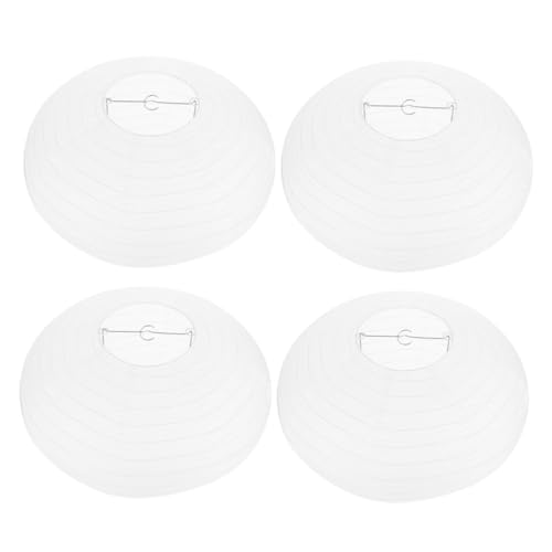 Housoutil 4 Stück Faltbare Papierlampenschirme Leichte Lampenschirme für Pendelleuchten Weiches Licht Einfache Installation Weiße Dekorative Lampenschirme für Wohnzimmer Schlafzimmer von Housoutil