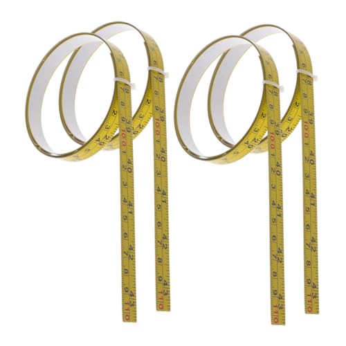 Housoutil 4 Stück Klebebandmaß Selbstklebendes Lineal Selbstklebendes Maßband Maßband Metrisch Kohlenstoffreicher Stahl Gelb von Housoutil