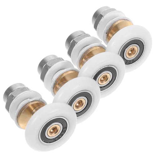 Housoutil 4 Stück Teiliges Duschtür Ersatzrollen Glas Schiebetür für Badezimmer Glastür Ersatzteile Geräuschlos und Langlebig von Housoutil