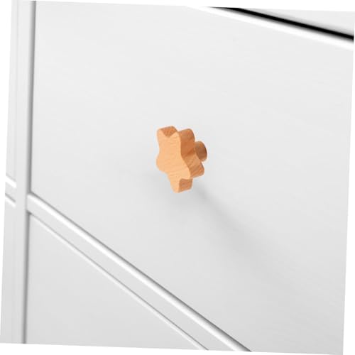 Housoutil 4 Stück Teiliges Massivholz Möbelgriffe Schubladenknöpfe Kreatives Design Glatte Oberfläche Robust für Kommode Schrank Kleiderschrank Wohnzimmer Schlafzimmer von Housoutil