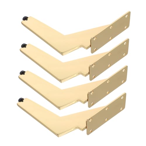 Housoutil 4 Stück Teiliges Möbelbeine Gold Metall Schräge Sofabeine mit Rutschfesten Schutzpads Stabile Möbelbeine für Sofa Tv Schrank Couchtisch Modernes Design Robust und Langlebig von Housoutil