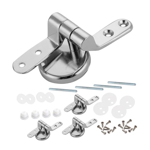 Housoutil 4 Stück Teiliges Wc-sitz Scharnier Ersatz Zinklegierung Robuste Wc Sitz Befestigungsteile mit Hoher Tragfähigkeit für Stabile Toilettendeckel Einfache Montage Kompatibel mit von Housoutil