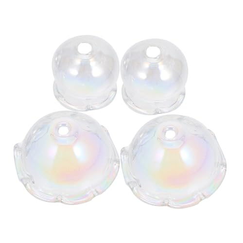 Housoutil 4 Stück Transparentes Perlenwind -Chime -Zubehör Lange Blumenperlenkappen Fischglasperlen Glasperlenfischen Blumenperlenkappen-Topper von Housoutil