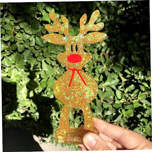 Housoutil 4 Stück Weihnachtliche Silikonform für DIY Kristall Epoxidharz Elch Flexible Gießform für Personalisierte Tischdekoration Wiederverwendbar Leicht zu Reinigen Bastelzubehör von Housoutil