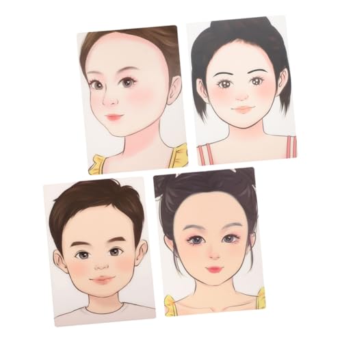Housoutil 4 Stück Wiederverwendbare Teilige Gesichtsmalerei Übungstafel aus Robustem Material Waschbar mit Realistischen Gesichtszügen zum Kreativen Lernen und Präzisen Schminkübungen von Housoutil