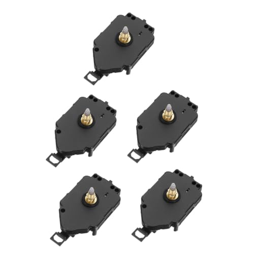 Housoutil 5 Stück Silent Pendulum Clock Movement Verlängerter Schaft Batteriebetriebenes Quarzwerk mit Links-rechts-schwingung Leise Uhrwerk Ersatz Mechanismus für Wanduhr DIY Reparatur von Housoutil