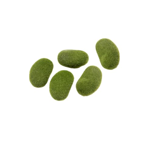 Housoutil 5 Stück Teiliges Künstliche Moossteine Grüne Dekokugeln Moosbälle für Bonsai Vasen Füller Wohnraumdekoration Geeignet für Terrarien Feengärten und Bastelideen von Housoutil
