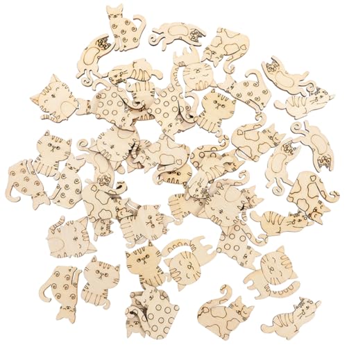 Housoutil 50 Stück Holzkatzen Bastelscheiben für DIY Handwerk Bemalbare Holz Ausschnitte mit Niedlichem Katzenmotiv für Hobby Scrapbooking und Kreative Weihnachtsdekoration Housoutil 50 Stück Holzkatzen Bastelscheiben für DIY Handwerk Bemalbare Holz Ausschnitte mit Niedlichem Katzenmotiv für Hobby Scrapbooking und Kreative Weihnachtsdekoration von Housoutil