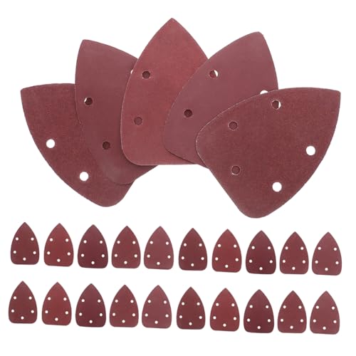 Housoutil 50 Stück Teiliges Dreieck Körnung Mouse Sander Pads Aluminiumoxid Schleifblätter mit Haftverschluss Vielseitig für Holz Kunststoff DIY und Möbelbearbeitung von Housoutil