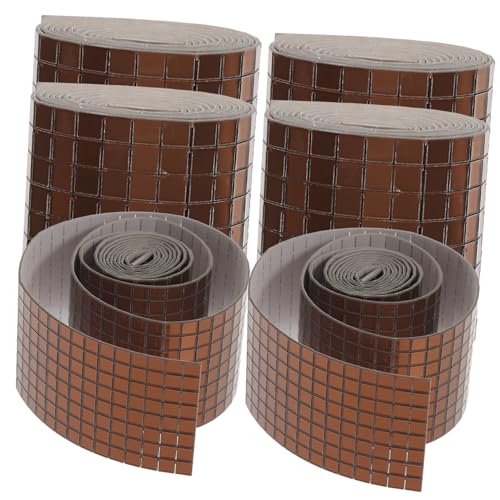 Housoutil 6 Rollen Selbstklebende Glas mosaikfliesen Spiegelnde DIY Dekorationsaufkleber für Küche Bad Wand Ablösbar Stark Haftend Vielseitig für Heim und Garten von Housoutil
