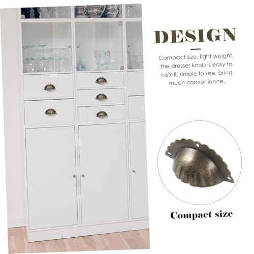 Housoutil 6 Stck Vintage Schrankknöpfe Muschel Halbkreis Design Möbelknöpfe für Schränke und Kommoden Dekorative Dresser Knobs Einfache Montage Komfortabler Griff von Housoutil