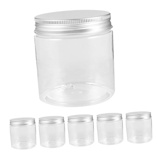 Housoutil Einmachgläser Mit Deckel, 6 Stück 250 Ml Plastik Einmachgläser Mit Aluminium Deckel, Schraubdeckelglas Zum Einmachen Aufbewahren Von Lebensmitteln Und Gären von Housoutil