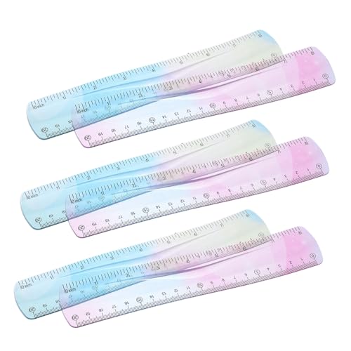 Housoutil 6 Stück Flexible Bruchsichere Kunststofflineale Biegsam mit Dualer Messung Farbverlaufendes Design Weicher PVC für Schule Büro und Erwachsene Housoutil 6 Stück Flexible Bruchsichere Kunststofflineale Biegsam mit Dualer Messung Farbverlaufendes Design Weicher PVC für Schule Büro und Erwachsene von Housoutil