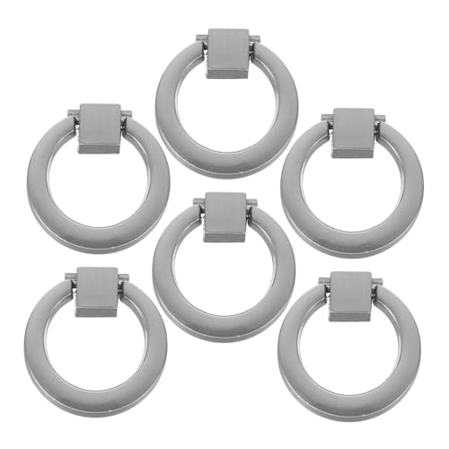 Housoutil 6 Stück Mini Rund Möbelknöpfe aus Single-hole Schrankgriffe Platzsparende Kompakte Ringknäufe Einfache Montage Geeignet für Kommoden Küchenschränke Badezimmermöbel von Housoutil