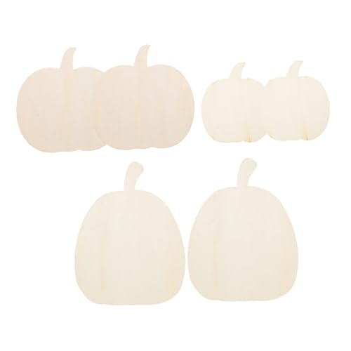 Housoutil 6 Stück Teiliges DIY Kürbisform Unlackierte Holzrohlinge Bemalbare Herbstdekoration für Halloween Kreative Bastelchips für Eltern Einfache Handhabung und Gestaltung von Housoutil