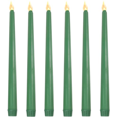 Housoutil 6st Farbige Kerzenlichter Kerzen Batteriebetrieben Geführte Stabkerzen Geführte Leuchter Kerzenhalter Weihnachtsdeko Geführte Flammenlose Kerzen Kerzenständer von Housoutil