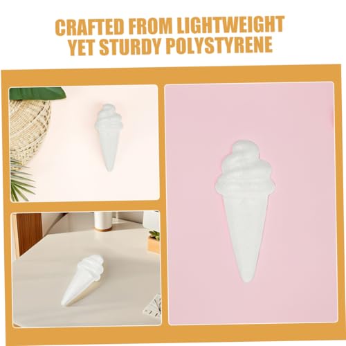 Housoutil 7 Stück Teiliges Bastelset Polystyrol Eiskremformen Weiß für DIY Hochzeitsdekoration Sommer Leichte Schaumstoffkegel für Kreative Handwerksideen von Housoutil