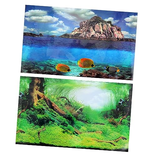Housoutil 3D-Aufkleber Aquarium Hintergrundmalerei Aufkleber PVC 3D Wand Klebrig von Housoutil