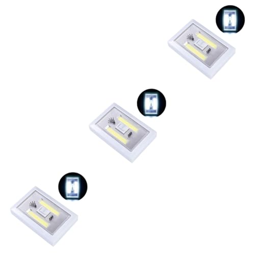 Housoutil Außenleuchte Led 3st Außenwandleuchte Außenleuchten Batterie Wandleuchte Batteriebetriebenes Licht Led-akku-licht Cob-led-licht Led-lichtschalter Weiß Draussen von Housoutil