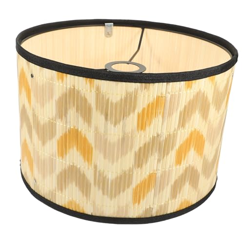 Housoutil Boho Natürlicher Lampenschirm Handgefertigt Kronleuchter Lampenabdeckung Langlebiger Retro Deckenleuchte Dekor für Wohnzimmer Schlafzimmer Warmes Diffuses Licht von Housoutil