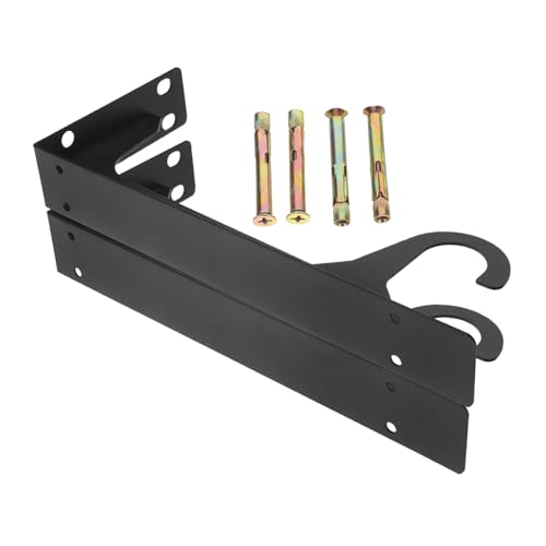 Housoutil Dreieckiger Schwerlast-wandhalter mit Haken Stabile für Schweberegal Robuster Regalträger für Kleiderschrank und Garderobe Schwarz von Housoutil