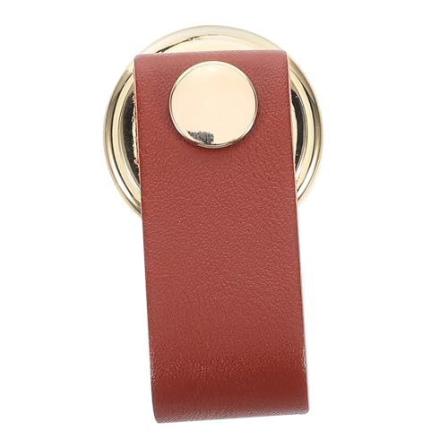 Housoutil Fake Leather Schrankgriff Einzelnes Goldenes Zinklegierung Möbelgriff für Kleiderschrank Schuhschrank Schublade Handgemachter Lederzuggriff Hellbraun Moderne Einrichtung von Housoutil