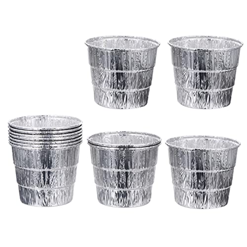Housoutil Fetteimer Smoker Pellets Für Pizzaofen 12 PCS Folienschalen Aluschalen Eimer Folie Liner für Backen, Kochen, Behälter 4.72x3.34x4.13cm 300ml (Deckel) Alu Eimer Grease Bucket von Housoutil