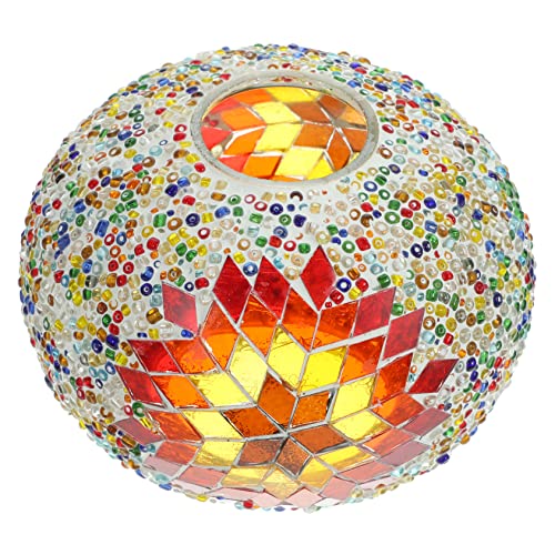 Housoutil Globe Lampenschirm Lampenschirm Aus Buntglas Tischlampe Aus Buntglas Dekorative -Tischlampen Aus Glas Mosaik-Tischlampenschirm Schreibtischlampenschirm Türkischer -Lichtschirm von Housoutil