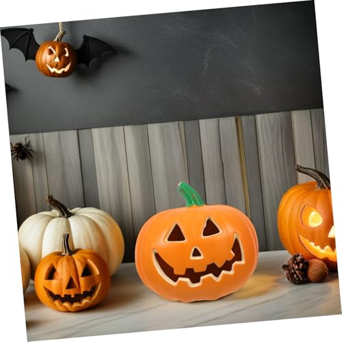 Housoutil Halloween LED Kürbislaterne Wetterfeste Realistische Leuchtende Kürbisfigur für Outdoor Dekoration Halloween Party Erntedankfest Tischdeko Einfache Installation von Housoutil