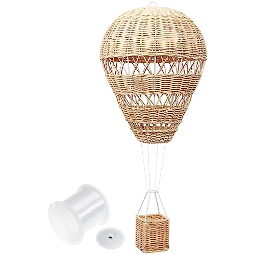 Housoutil 1stk Rattan Gewebter Heißluftballon Heißluftballonmodelle Den Luftballon Am Himmel Schweben Lassen Handgefertigter Heißluftballon Rattanwand Handbuch Baby Eisendraht Weihnachtsrebe von Housoutil