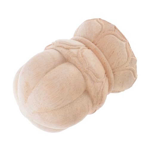 Housoutil Holz säulenknauf mit Lotus motiv Robuste Geschnitzte Pfostenkappen Dekorative Treppenpfosten endstücke für Geländer Symbolische Handwerkskunst Rutschfeste und Langlebige von Housoutil