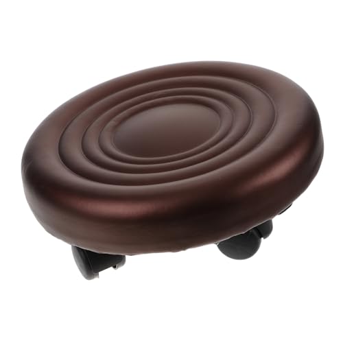Housoutil Kleiner Hocker Mit Rollen Kleinkinder Hocker Schwenken Sitz Wohnzimmerhocker Unter Schreibtischfußstütze Niedriger Hocker Mit Rollen Stuhlräder Runden Rostfreier Stahl von Housoutil