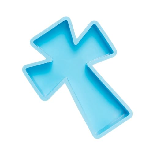 Housoutil Kreuz Silikonform Neuartige Kerzenformen Silikon Bastelkerzenform Silikonformen Duftkerzen Silikonform Kerzenherstellungsformen Kerzenhalter Kieselgel Blau von Housoutil